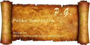 Petko Gabriella névjegykártya